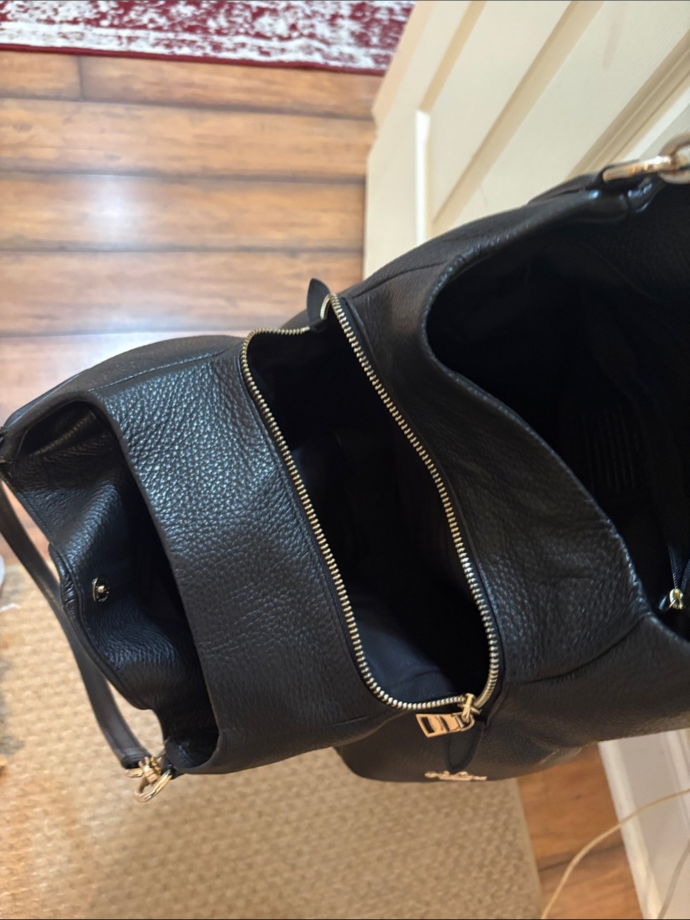 Coach Black Pebbled Leather Shoulder Bag with Gold Hardware - Picture 5 of 6